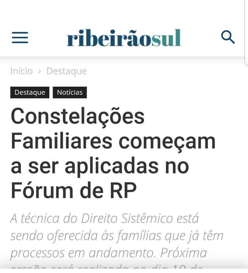 Reportagem no Portal Ribeirãosul sobre as constelações